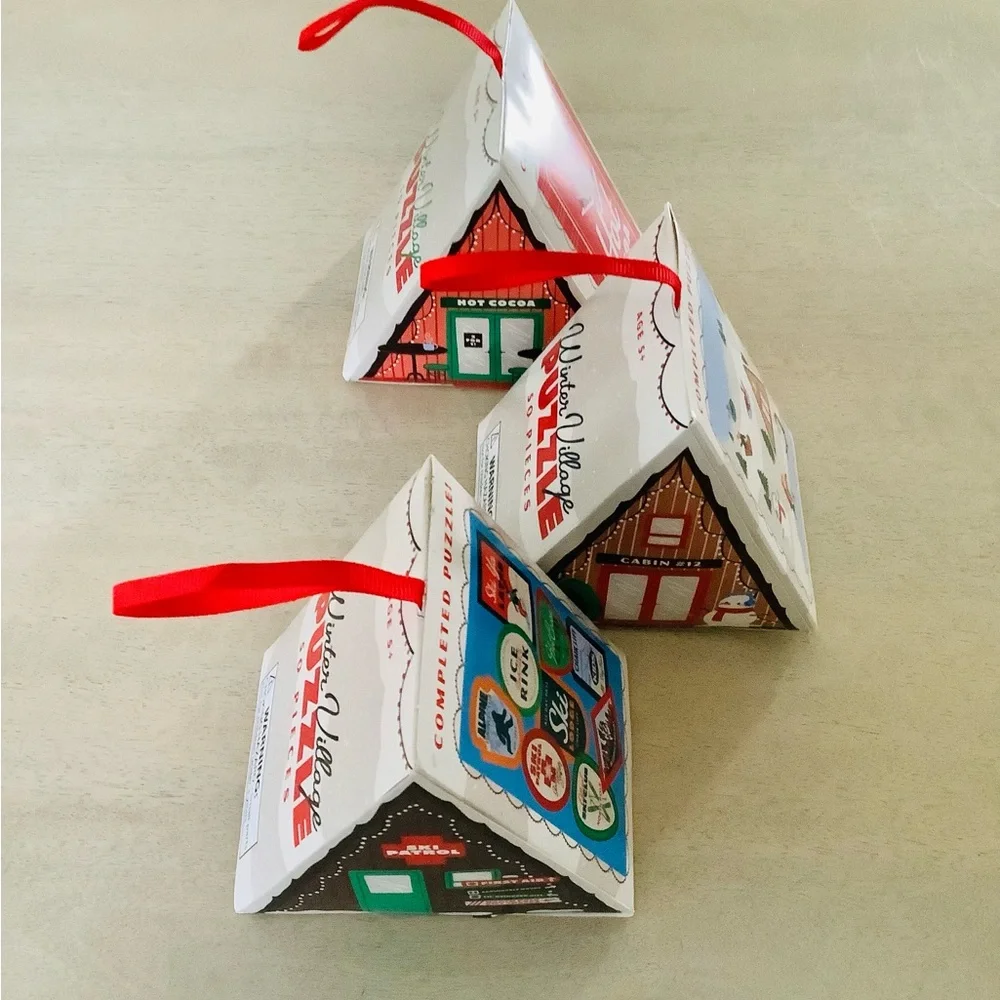 3 Target Bullseye Puzzle Ornaments